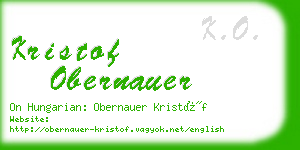 kristof obernauer business card